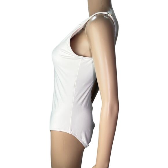 Bleu Rod Beattie Oh So Knotty Lace Down White One Piece Swimsuit - Picture 3 of 12